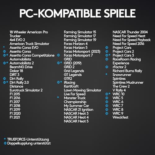 Gaming Rennlenkrad mit Force Feedback, 900° Lenkbereich & Pedale, Schwarz